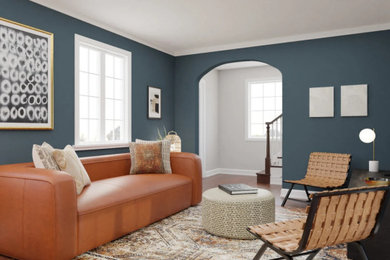 Mid-sized minimalist enclosed living room photo in Nashville