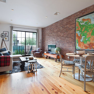 Modern Williamsburg Industrial Loft - Open Living and Dining Room