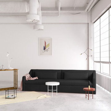 Modernica: Crosby Sofa in Black Jack Linen