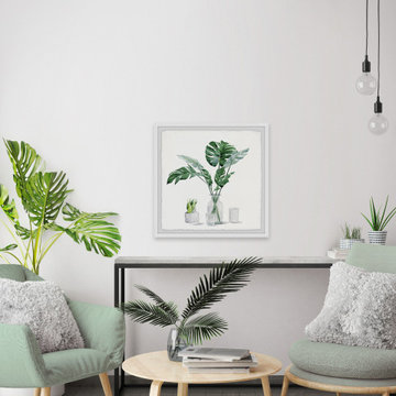"Monstera Leaf in Glass" Framed Painting Print