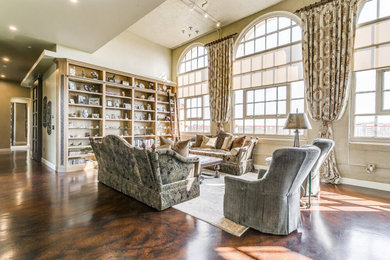 Inspiration for a mediterranean living room remodel in Dallas