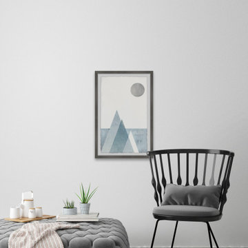 "Moon Above Iceberg" Framed Painting Print