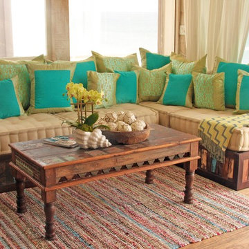 Moroccan Style Sofa in Reclaimed Wood