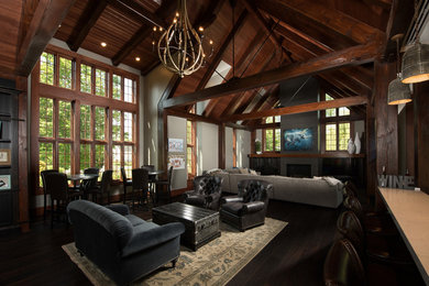 Mountain style living room photo in Indianapolis