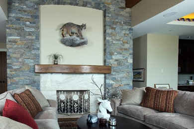 Inspiration for a rustic living room in Vancouver.