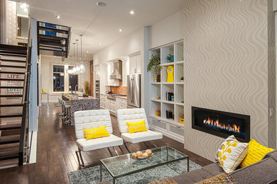Inspiration for a transitional living room remodel in Calgary