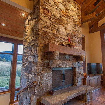 Mountain Modern Music | Great Room Fireplace