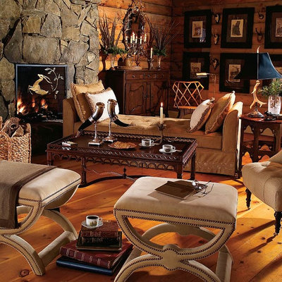 Traditional Living Room Mountain Retreat