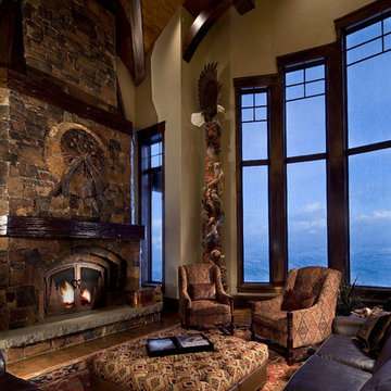 Mountain Rustic Traditional Living Room