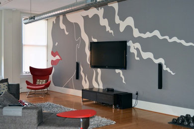 Inspiration for a modern living room in Cincinnati.