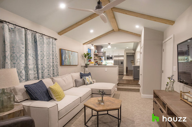 Transitional Living Room by Hurst Design Build Remodeling