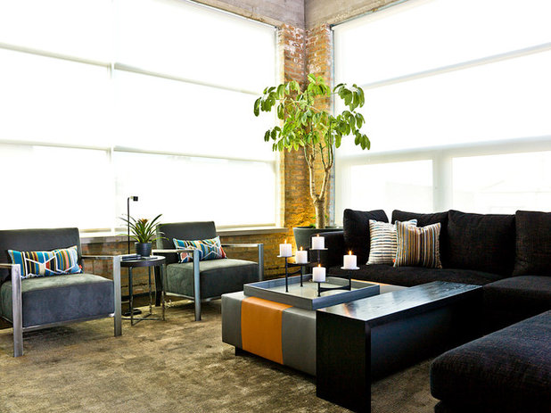Contemporary Living Room My Houzz: A Chicago Auto Shop Revs Up to a Cool Home