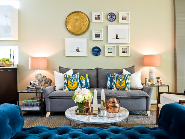 Contemporary Living Room My Houzz: An Opposite-Tastes Couple Finds a Happy Medium