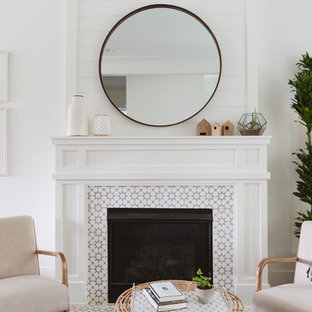 75 Beautiful Coastal Living Room With A Tile Fireplace Pictures Ideas July 2021 Houzz