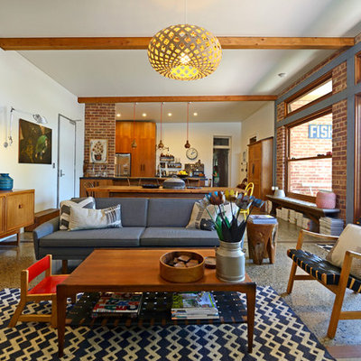 Inspiration for a 1950s open concept living room remodel in Adelaide