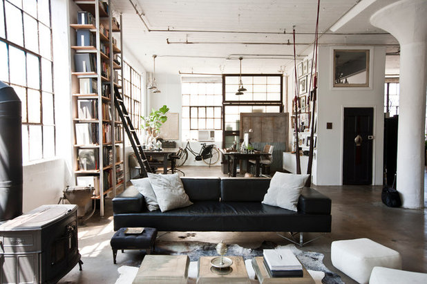 Industrial Living Room by Chris Dorsey Architects, Inc