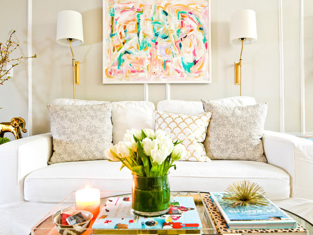 Eclectic Living Room My Houzz: Pretty Meets Practical in a 1920s Walk-Up