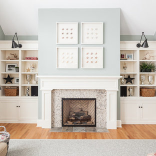 Fireplace With Bookcases Houzz, Rock Fireplace With Built In Bookcase Designs
