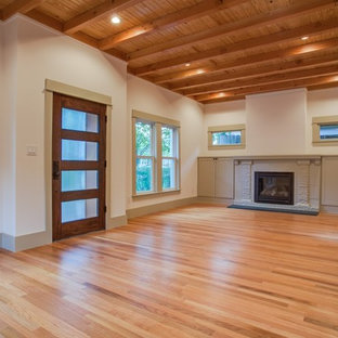 Arts and crafts living room photo in Dallas