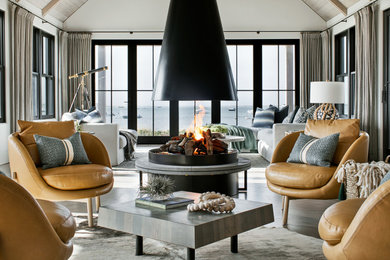 Inspiration for a coastal living room remodel in New York