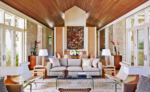Transitional Living Room by Andrew Flesher Interiors