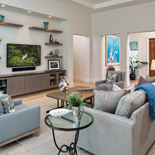 75 Beautiful Living Room With A Wall Mounted Tv Pictures Ideas July 2021 Houzz