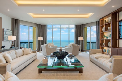 Inspiration for a transitional living room remodel in Miami