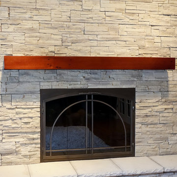 Narrow Profile Stone Veneer Fireplaces