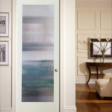 Narrow Reed Decorative Glass Interior Door
