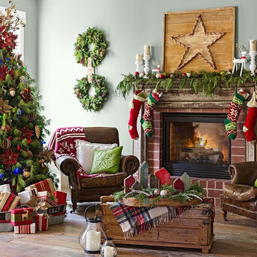 Natural Christmas Living Room