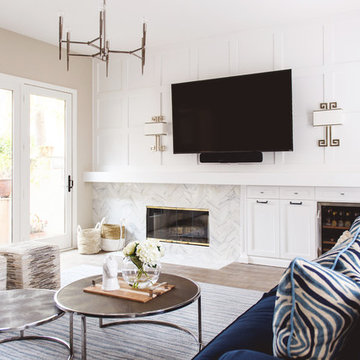 Navy coastal living room
