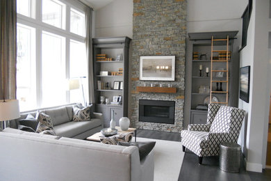 Example of an eclectic living room design in Vancouver