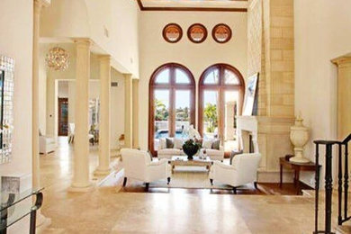 Tuscan living room photo in Miami
