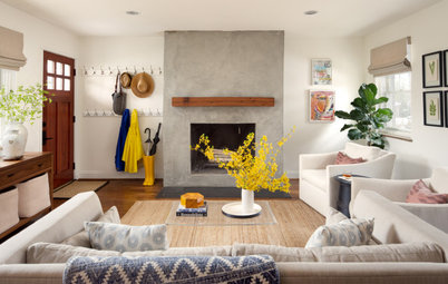 New This Week: 7 Stylish Fireplaces in Transitional Living Rooms