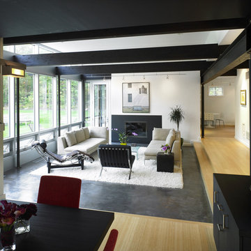 New England Contemporary Living Room & Dining Room