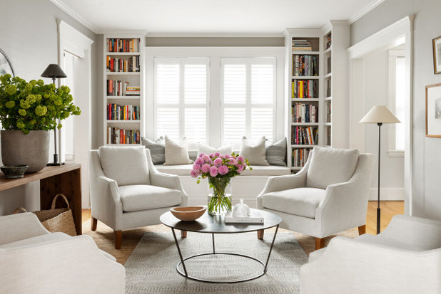 Transitional Living Room by kelly mcguill home