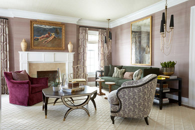 Example of an eclectic living room design in New York