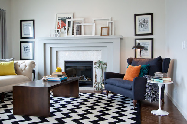Transitional Living Room by Natalie Fuglestveit Interior Design
