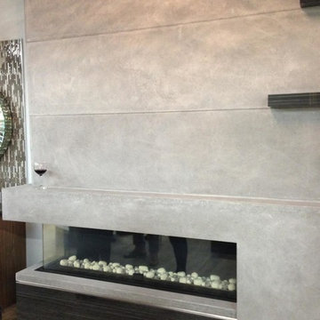 New York linear fireplace mantel