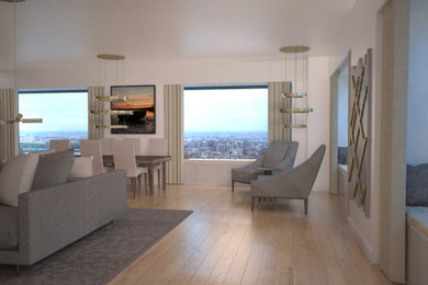 Expansive modern living room in New York.