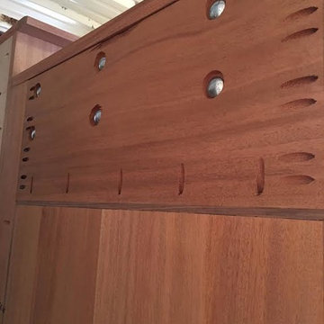 New York State-  Solid Mahogany Unit with Walnut Inlays