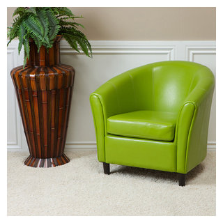 lime green leather recliner