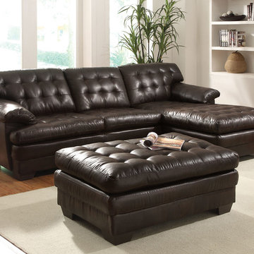 Nigel Sectional Sofa, Dark Brown Bonded Leather Match