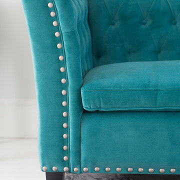 Nightingale Blue Velvet Sofa