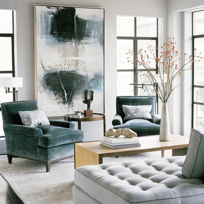 Transitional living room photo in San Francisco with white walls and no tv