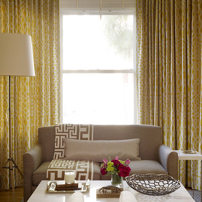 Transitional dark wood floor living room photo in San Francisco
