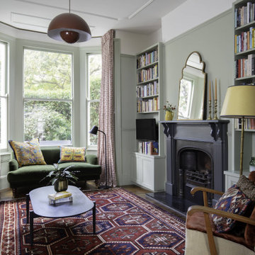 Bespoke library creation and eclectic home renovation