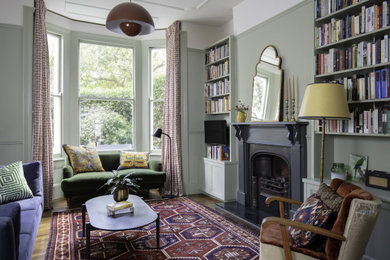 Bespoke library creation and eclectic home renovation
