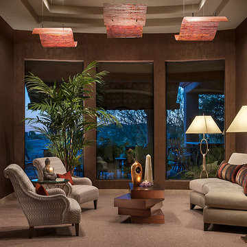 North Scottsdale Living Room  Design-Dramatic Ceilings, Desert Views