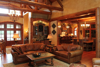 Mountain style living room photo in Minneapolis
